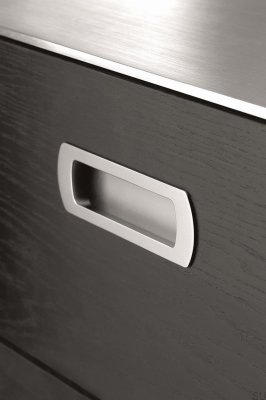 Infällt möbelhandtag Lux 128 Metall Silver
