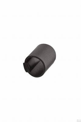 Drum 32 Möbelknopp Metall Svart med Svart Läder