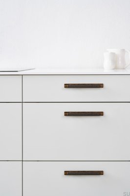 Manor Back 192 avlångt möbelhandtag, metall, antik, guld