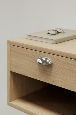 Luna 64 Metall avlångt möbelhandtag Silver Nickelpläterad
