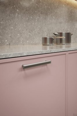 Flow 160 metall silver långsträckt möbelhandtag