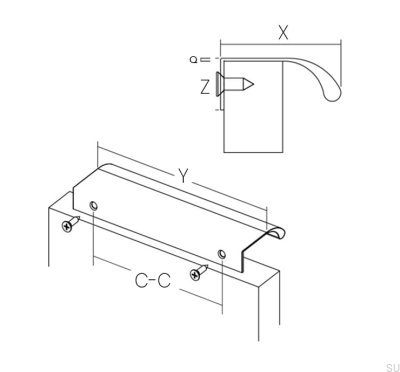 Edge Straight 200 Aluminium Antik Brons Möbelhandtag