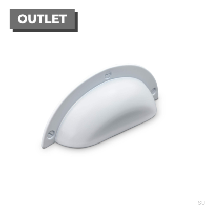Conti 64 skal möbelhandtag, metall, matt vit