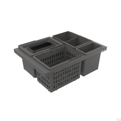Cube Basic Low Eco 600 återvinningsbehållare, mörkgrå