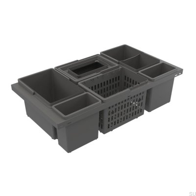 Cube Basic Low Eco 800 återvinningsbehållare, mörkgrå