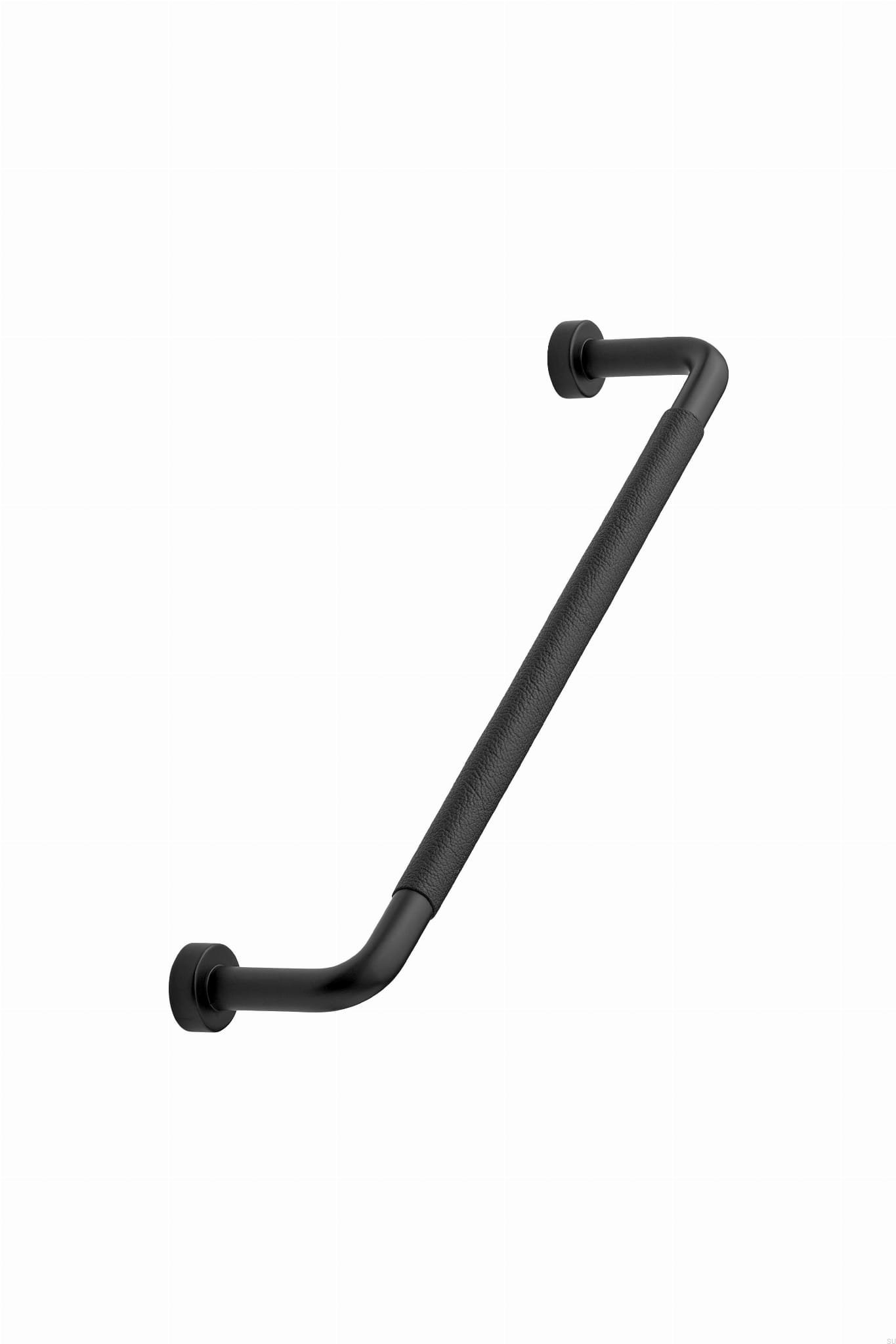 546260160-102/99--Uchwyt-meblowy-podłużny-Lounge-160-Metalowy-Czarny-Mat-z-Czarną-Skórą-Furnipart-Skandynawskie-Uchwyty_1
