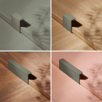 Hide 120 edge möbelhandtag, metall Ash Green
