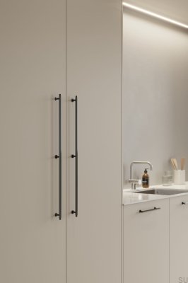 Villa Long 640 svart nickel avlångt möbelhandtag