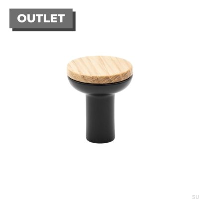 Möbelknopp Bis Black med ekträ