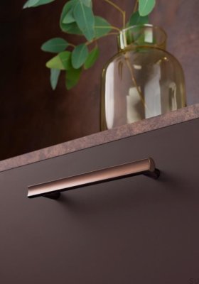 Moon 160 Aluminium Brons Borstad, långsträckt möbelhandtag