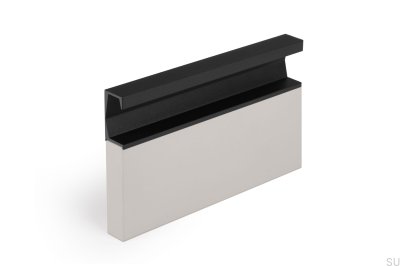 Infällt möbelhandtag Six 147 Aluminium Svart