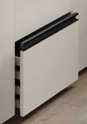 Infällt möbelhandtag Six 247 Aluminium Svart