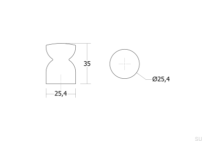 Möbelknopp Piece 25 Wooden Black Matte