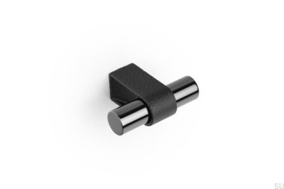 T-Bar Casey 60 Möbelknopp Aluminium Svart Titanpolerad