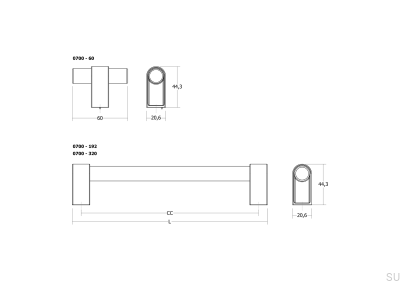 Casey 320 aluminium mattbrunt möbelhandtag