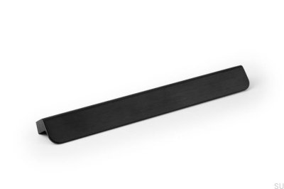 Avlångt möbelhandtag Flapp 1056 Aluminium Svart Borstad