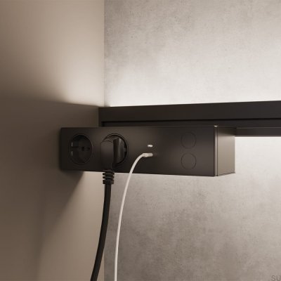 Nety D-M eluttag 75W max 230/24V DC Aluminium Mattsvart