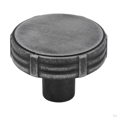 Möbelknopp 2612 35 Borstad metall silver