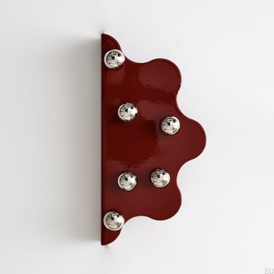 Mare 200 Steel Red Edge Möbelhandtag med silverborstade kulor