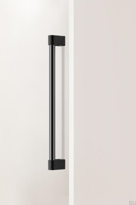 Casey Big 416 aluminium svart titan polerat långsträckt möbelhandtag
