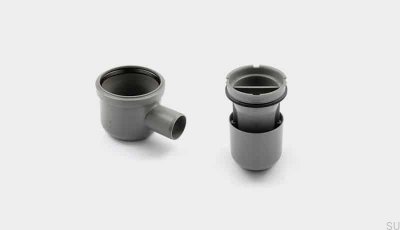 Hörnavloppsmodul med horisontellt utlopp 50 mm med avtagbar sifon