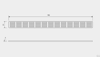 Avloppsgaller ClassicLine Stripe 760 Borstat stål