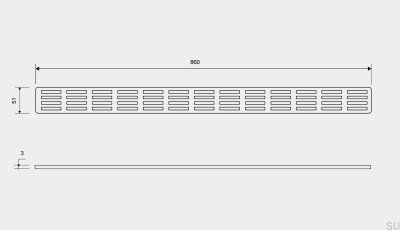 Avloppsgaller ClassicLine Stripe 860 Borstat stål