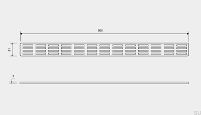 Avloppsgaller ClassicLine Stripe 960 Borstat stål