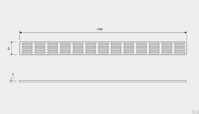 Avloppsgaller ClassicLine Stripe 1160 Borstat stål