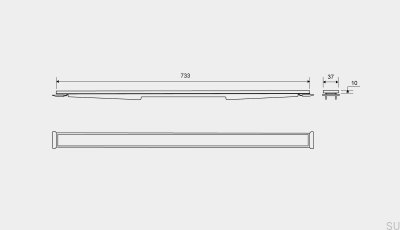 Kassettpanel för linjärt avlopp HighLine 733 10 Borstat stål