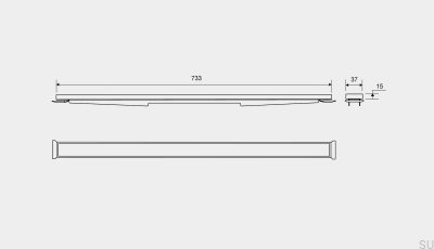 Kassettpanel för linjärt avlopp HighLine 733 15 Borstat stål