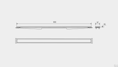Kassettpanel för linjärt avlopp HighLine 933 10 Borstat stål