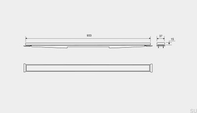 Kassettpanel för linjärt avlopp HighLine 933 15 Borstat stål