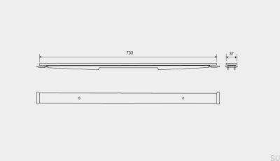 HighLine Custom 733 linjär avloppspanel i borstat stål