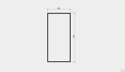 Duschglas med svart ram GlassLine 800