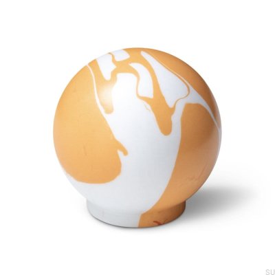 Möbelknopp Ren Vit Orange 35 Träbok