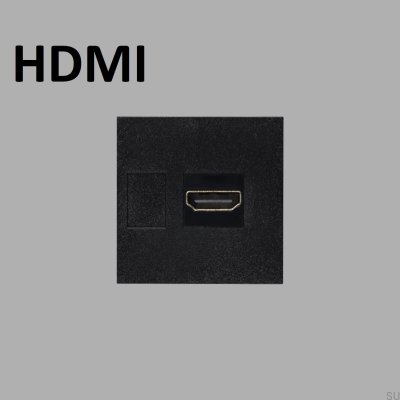 HDMI-kontaktmodul 45 mm svart europeisk standard