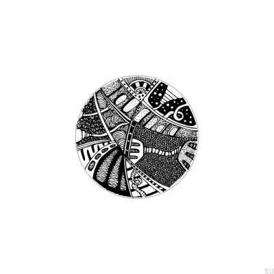Möbelknopp Kosmosy Black&White 40 Träemaljerad Vit (mönster D)