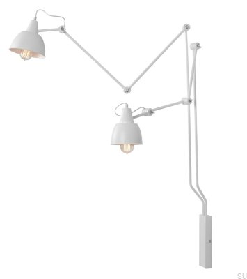 Aida 2 Metallvägglampa Vit