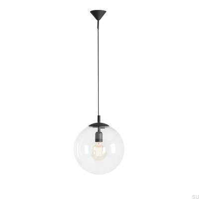 Globe metall svart hängande lampa
