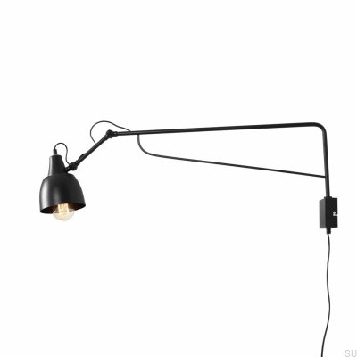 Soho stor svart vägglampa i metall