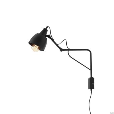 Soho liten svart vägglampa i metall
