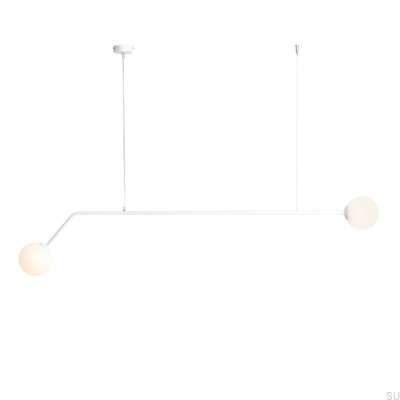 Vit hängande lampa i ren metall