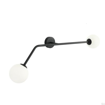 Ren horisontell vägglampa metall svart