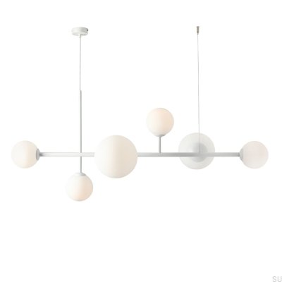 Dione 6 metallvit hänglampa