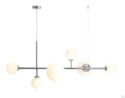 Dione 6 metall silver krom hänglampa