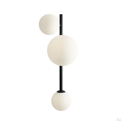 Dione 3 metall svart vägglampa