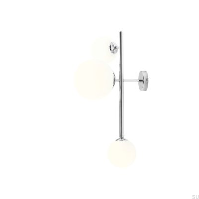Dione 3 metall vägglampa i silverförkromad
