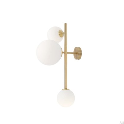 Dione 3 Vägglampa Borstad Mässing