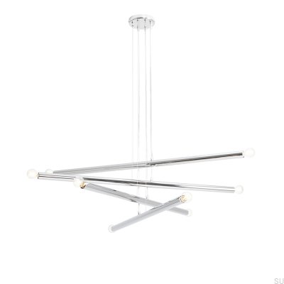 Tubo 8 metall silver krom hänglampa